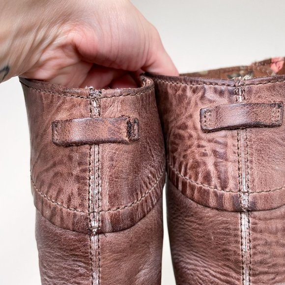 Dr. Martens Brown Distressed Leather Triumph Tall Lace Up Fold Over Boot Size 7 - Picture 7 of 12